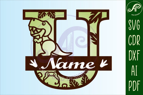 T Rex Capital Letter U SVG Cut File SVG APInspireddesigns 