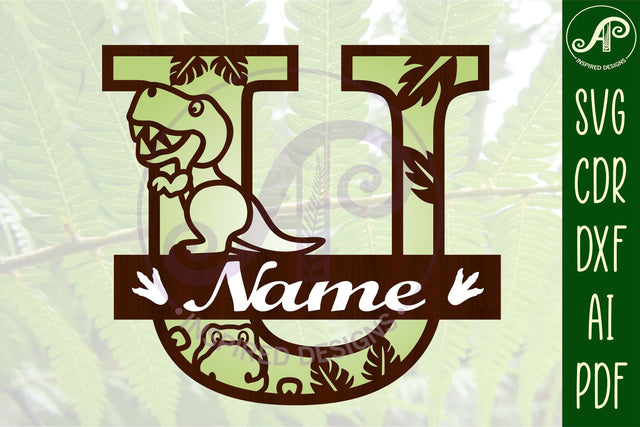 T Rex Capital Letter U SVG Cut File SVG APInspireddesigns 