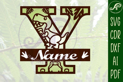 T Rex Capital Letter Y SVG Cut File SVG APInspireddesigns 