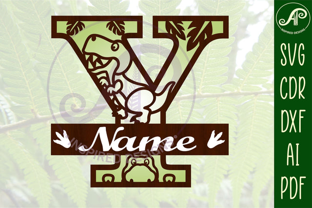 T Rex Capital Letter Y SVG Cut File SVG APInspireddesigns 