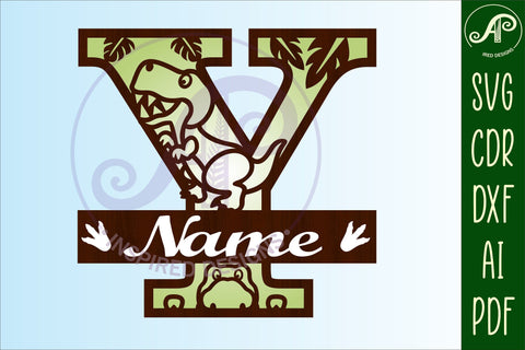 T Rex Capital Letter Y SVG Cut File SVG APInspireddesigns 