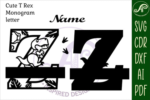 T Rex Capital Letter Z SVG Cut File SVG APInspireddesigns 