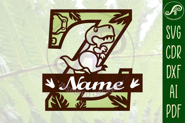 T Rex Capital Letter Z SVG Cut File SVG APInspireddesigns 