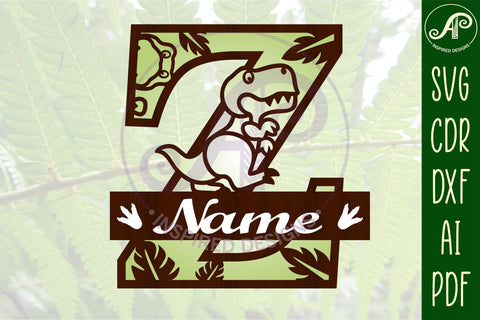 T Rex Capital Letter Z SVG Cut File SVG APInspireddesigns 