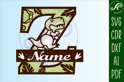 T Rex Capital Letter Z SVG Cut File SVG APInspireddesigns 