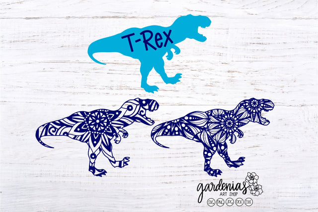 T Rex Dinosaur Mandalas SVG Gardenias Art Shop 