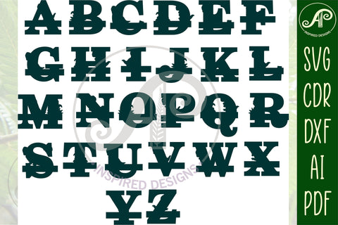 T rex dinosaur monogram letter Name signs 3 layer design SVG bundle SVG APInspireddesigns 