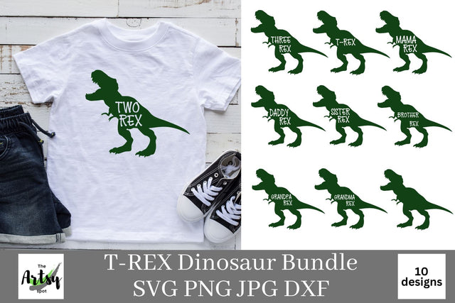T-rex Dinosaur svg bundle SVG The Artsy Spot 