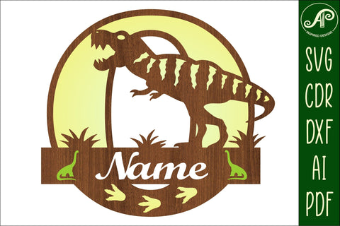 T Rex monogram capital letter O SVG laser cut file SVG APInspireddesigns 