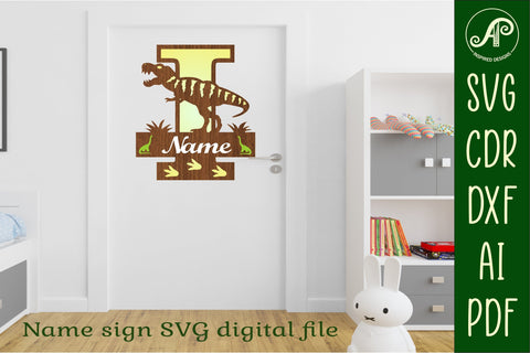 T Rex monogram letter bundle Name signs SVG 3 layer SVG APInspireddesigns 
