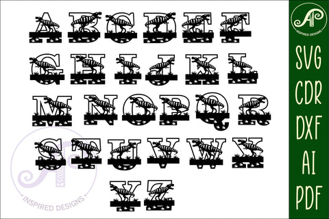 T Rex monogram letter bundle Name signs SVG 3 layer SVG APInspireddesigns 