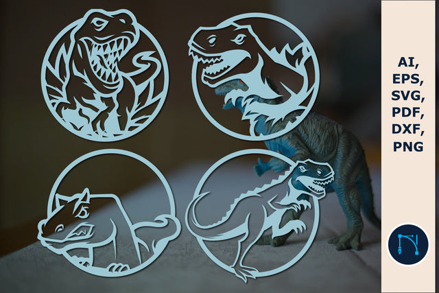 T-rex/Dinosaur round wall decor bundle SVG SVG MD JOYNAL ABDIN 