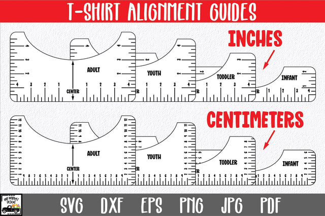T-Shirt Alignment Guide | Inches and Centimeters Shirt Tool SVG Old Market 