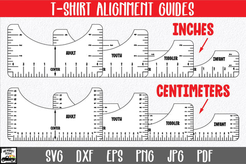 T-Shirt Alignment Guide | Inches and Centimeters Shirt Tool SVG Old Market 