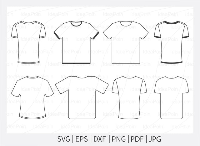 T-shirt Outline SVG, T-shirt Outline Bundle, T-Shirt Template SVG, T-shirt svg, T-shirt Outline Vector, T-shirt Files for Cricut SVG Dinvect 