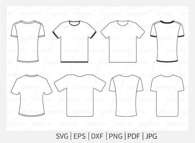 T-shirt Outline SVG, T-shirt Outline Bundle, T-Shirt Template SVG, T-shirt svg, T-shirt Outline Vector, T-shirt Files for Cricut SVG Dinvect 