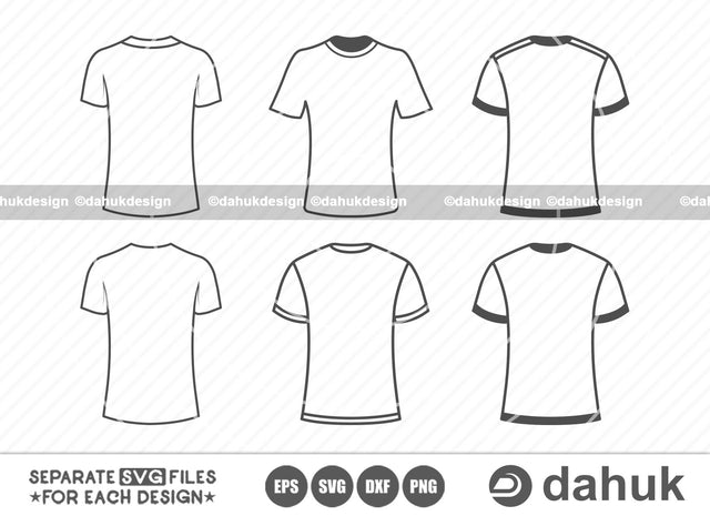 T-shirt Outline svg, T Shirt Template SVG, Tshirt vector outline svg, Cut file for silhouette, svg, eps, dxf, png, clipart cricut design space, vinyl cut files SVG dahukdesign 