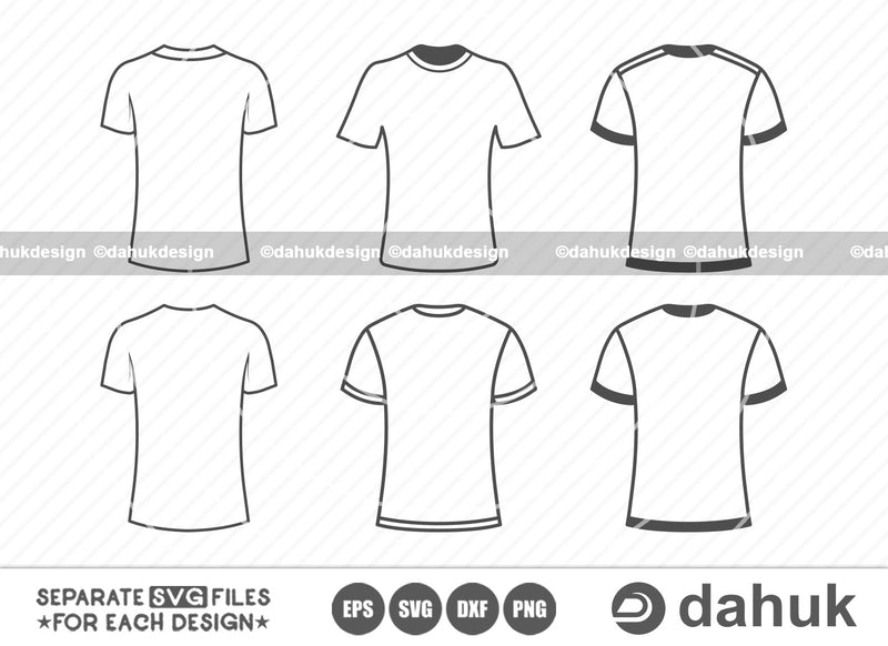 T-shirt Outline svg, T Shirt Template SVG, Tshirt vector outline svg, Cut file for silhouette, svg, eps, dxf, png, clipart cricut design space, vinyl cut files SVG dahukdesign 
