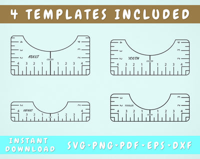 T-shirt Ruler SVG Bundle - 4 Templates, T shirt Alignment Tool SVG SVG HappyDesignStudio 