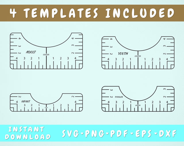 T-shirt Ruler SVG Bundle - 4 Templates, T shirt Alignment Tool SVG SVG HappyDesignStudio 