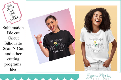 T-shirt sublimation design word art Daisy Be Different Sublimation Sharia Morton Designs 