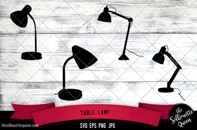 Table Lamp Silhouette Vector SVG SVG Loveleen Kaur 