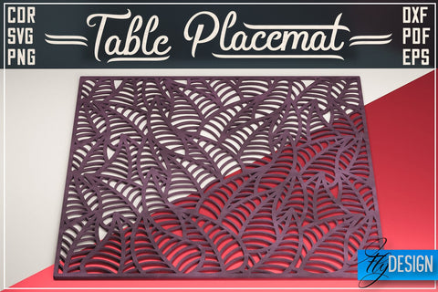 Table Placemat Laser Cut SVG | Table Placemat SVG Design | CNC Files SVG Fly Design 
