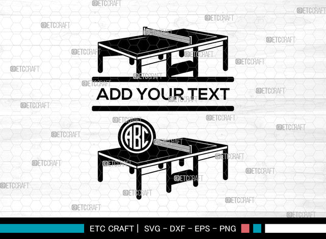 Table Tennis Monogram SVG, Circle Monogram Svg, Sports Svg, Table Tennis Monogram Frame Svg, Ping Pong Table Svg, Table Tennis Ball Svg, Table Tennis SVG ETC Craft 