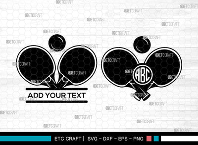 Table Tennis Monogram SVG, Circle Monogram Svg, Sports Svg, Table Tennis Monogram Frame Svg, Ping Pong Table Svg, Table Tennis Ball Svg, Table Tennis SVG ETC Craft 