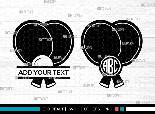 Table Tennis Monogram SVG, Circle Monogram Svg, Sports Svg, Table Tennis Monogram Frame Svg, Ping Pong Table Svg, Table Tennis Ball Svg, Table Tennis SVG ETC Craft 