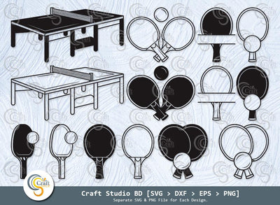 Table Tennis Silhouette, Table Tennis SVG, Sports Svg, Table Tennis Monogram Frame Svg, Ping Pong Table Svg, Table Tennis Ball Svg, Table Tennis Bundle SVG ETC Craft 