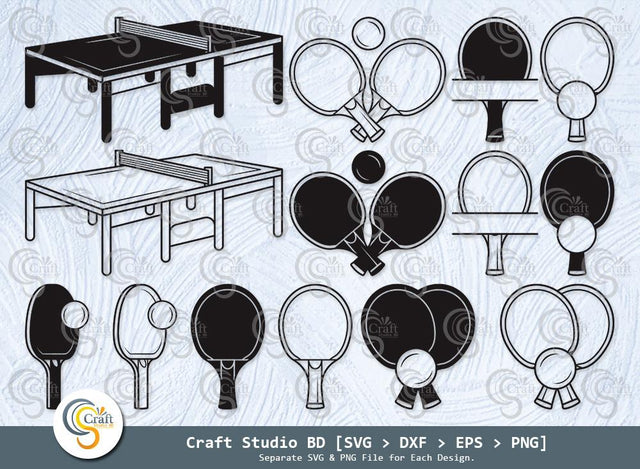 Table Tennis Silhouette, Table Tennis SVG, Sports Svg, Table Tennis Monogram Frame Svg, Ping Pong Table Svg, Table Tennis Ball Svg, Table Tennis Bundle SVG ETC Craft 