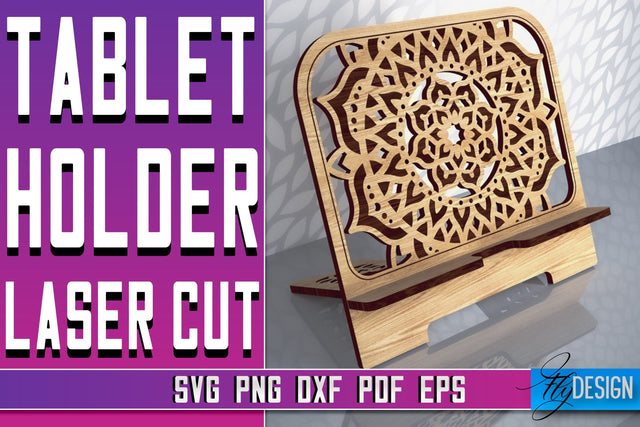 Tablet Holder Laser Cut SVG | Phone Holder SVG Design | CNC Files SVG Fly Design 