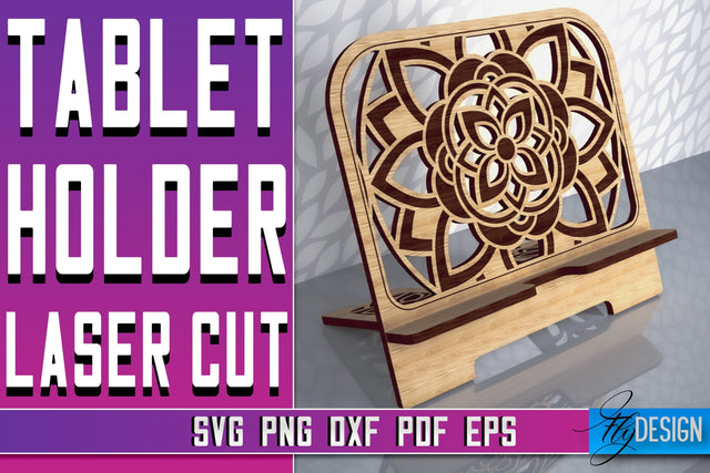 Tablet Holder Laser Cut SVG | Phone Holder SVG Design | CNC Files SVG Fly Design 