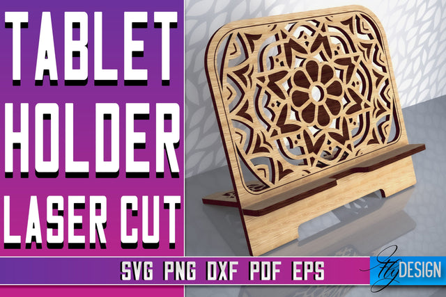 Tablet Holder Laser Cut SVG | Phone Holder SVG Design | CNC Files SVG Fly Design 
