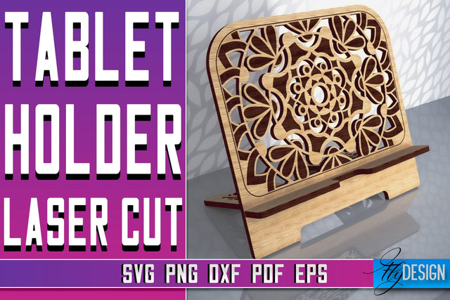 Tablet Holder Laser Cut SVG | Phone Holder SVG Design | CNC Files SVG Fly Design 