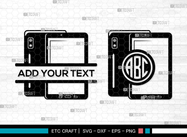 Tablet Mnogram SVG, Split Mnogram SVG, Ipad Svg, Ipad Icon Svg, Tablet Clipart Svg, Device Svg, Tablet SVG ETC Craft 