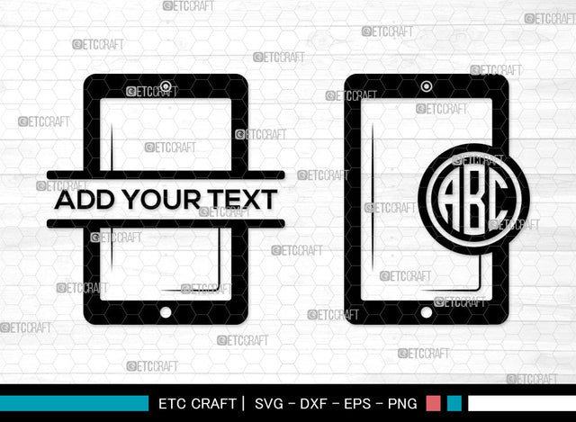 Tablet Mnogram SVG, Split Mnogram SVG, Ipad Svg, Ipad Icon Svg, Tablet Clipart Svg, Device Svg, Tablet SVG ETC Craft 