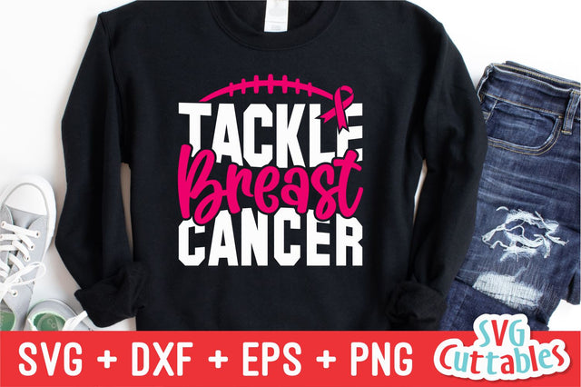 Tackle Breast Cancer svg - Breast Cancer Awareness - svg - dxf - eps - png - Cut File - Silhouette - Cricut - Digital Download SVG Svg Cuttables 