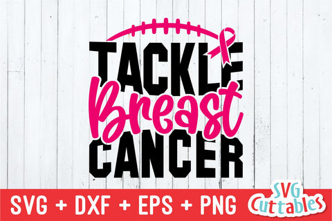 Tackle Breast Cancer svg - Breast Cancer Awareness - svg - dxf - eps - png - Cut File - Silhouette - Cricut - Digital Download SVG Svg Cuttables 