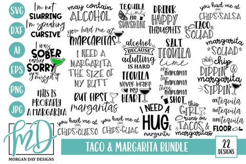 Taco And Margarita SVG Bundle | Cinco De Mayo | Fiesta SVG Bundle SVG Morgan Day Designs 