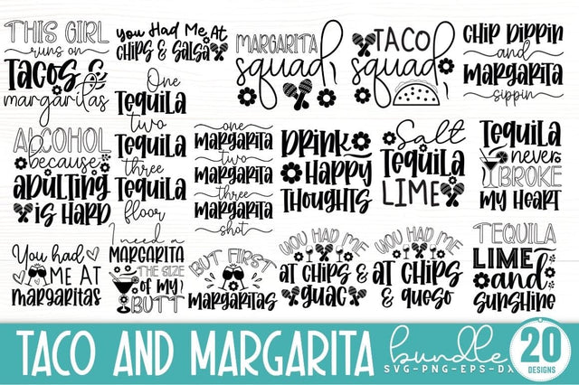 Taco and Margarita SVG Bundle SVG DESIGNISTIC 