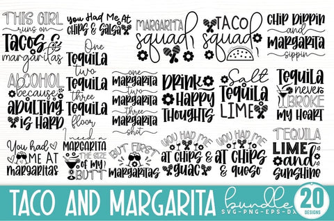 Taco and Margarita SVG Bundle SVG DESIGNISTIC 