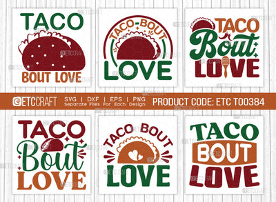 Taco Bout Love SVG Bundle, Cinco De Mayo Svg, Fiesta Svg, Mexican Svg, Maracas Svg, Fiesta Squad Svg, Mexican Quote Design, ETC T000384 SVG ETC Craft 