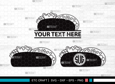 Taco Monogram SVG | Mexican Food Svg | Taco Tuesday Svg | Tacos Svg | Taco Clipart SVG ETC Craft 