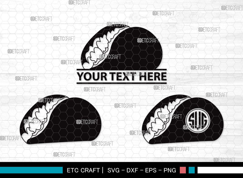 Taco Monogram SVG | Mexican Food Svg | Taco Tuesday Svg | Tacos Svg | Taco Clipart SVG ETC Craft 