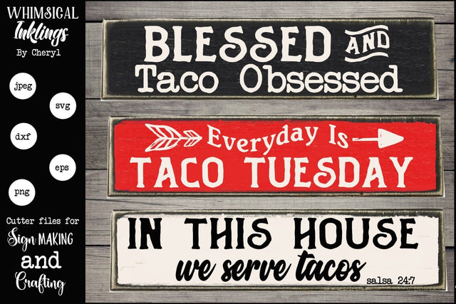 Taco Obsessed Set SVG Whimsical Inklings 