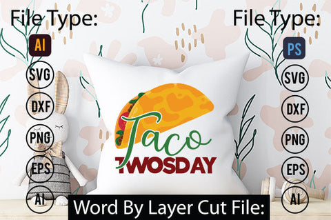 Taco Twosday SVG Cut File SVGs,quotes-and-sayings,food-drink mini-bundles,print-cut,on-sale Clipart Clip Art Sublimation or Vinyl Shirt Design SVG DesignPlante 503 