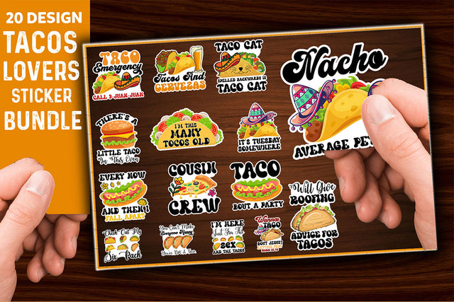 Tacos Lovers Sticker Bundle Sublimation Rupkotha 