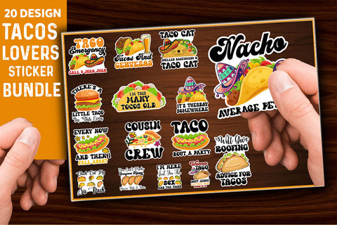 Tacos Lovers Sticker Bundle Sublimation Rupkotha 